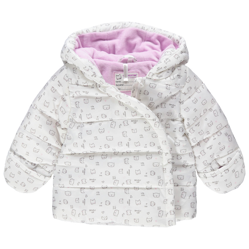 Parka forrada de terciopelo con motivos de fantasía 