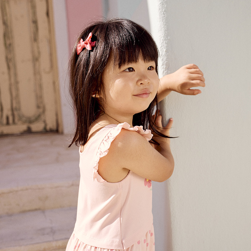 Vestido de bebé niña con mangas cortas y volantes, efecto 2 en 1  Additional Vestido de bebé niña con mangas cortas y volantes, efecto 2 en 1