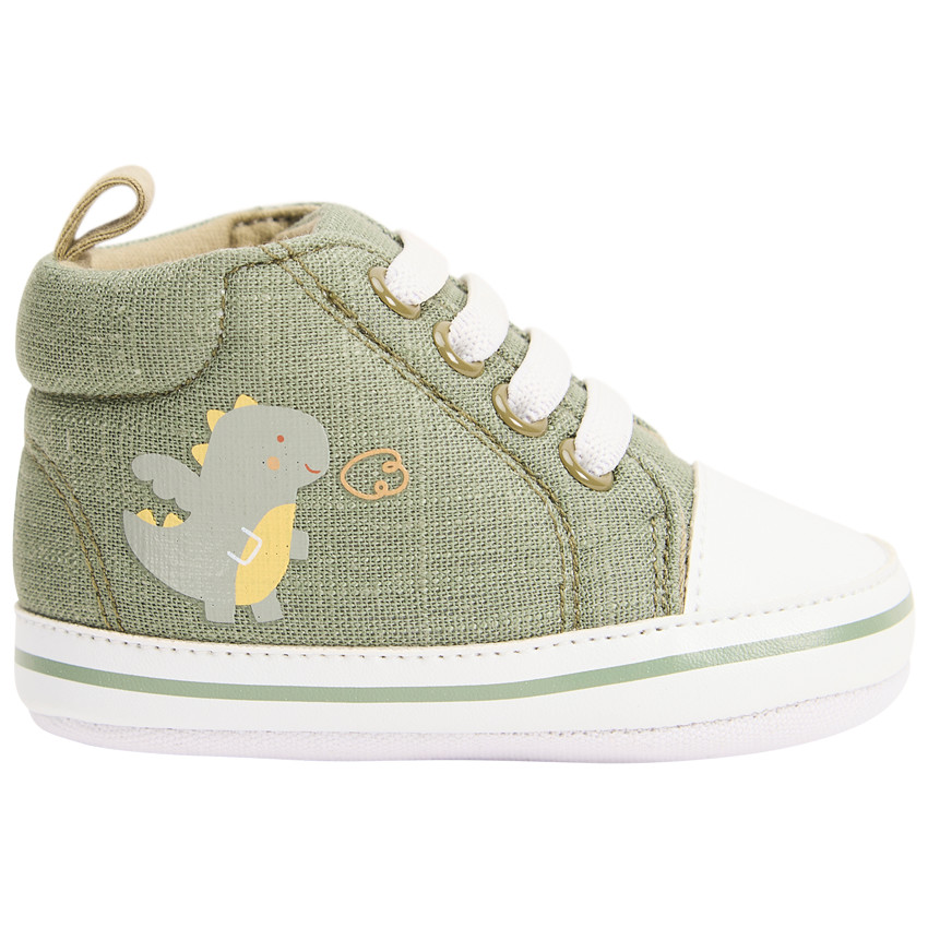 Zapatillas altas de tela con estampado de dragón para bebé niño 