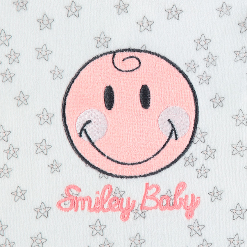 Pijama de terciopelo con ©Smiley cosido e inscripción bordada 