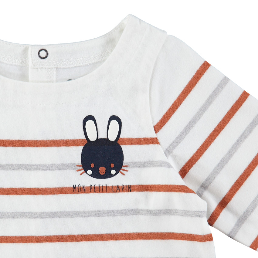 Marinera de manga larga con estampado de conejo 