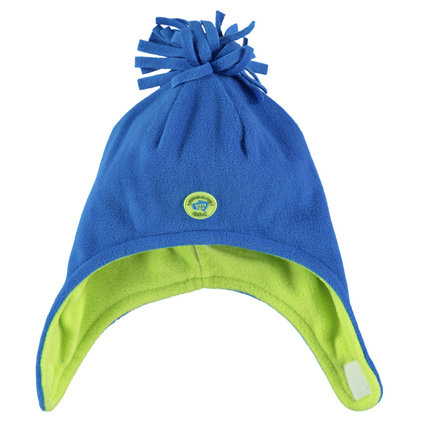 Gorro peruano de micropolar con pompón y parche 