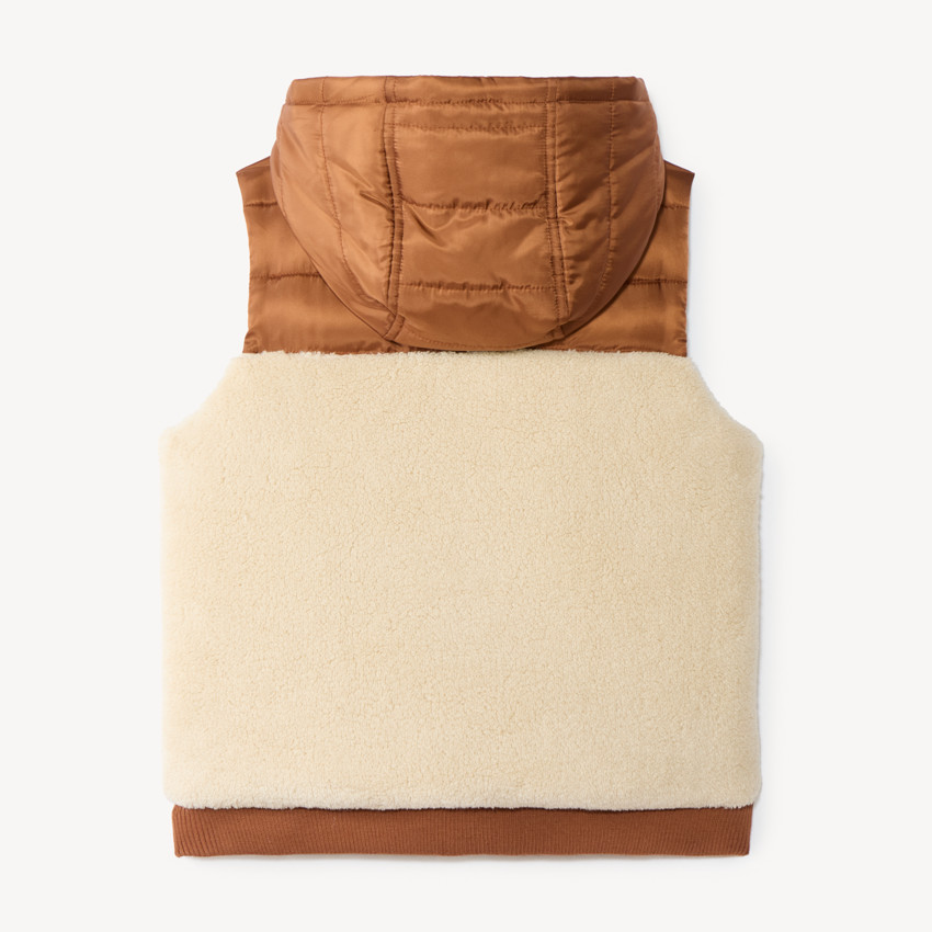Chaleco de sherpa sin mangas con capucha niño 