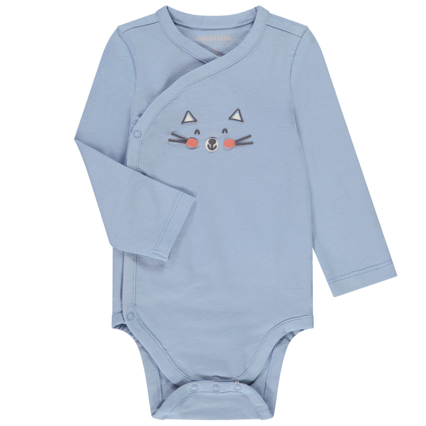 Pack de 5 bodies de algodón con estampado de pequeño gatito para bebé niño 