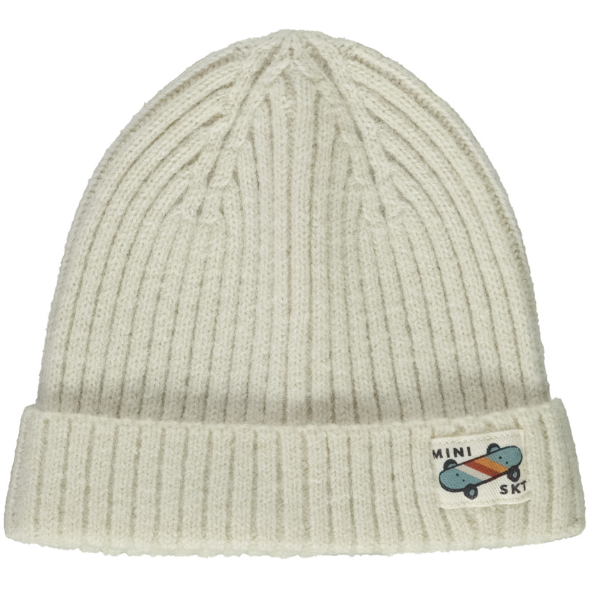 Gorro de canalé con etiqueta impresa para bebé niño 