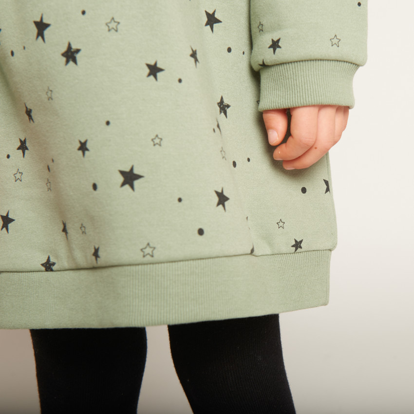 Vestido de felpa con estampado de estrellas para niña 