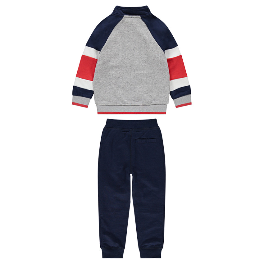 Chándal de felpa con inscripción bordada y bolsillos con cremallera 