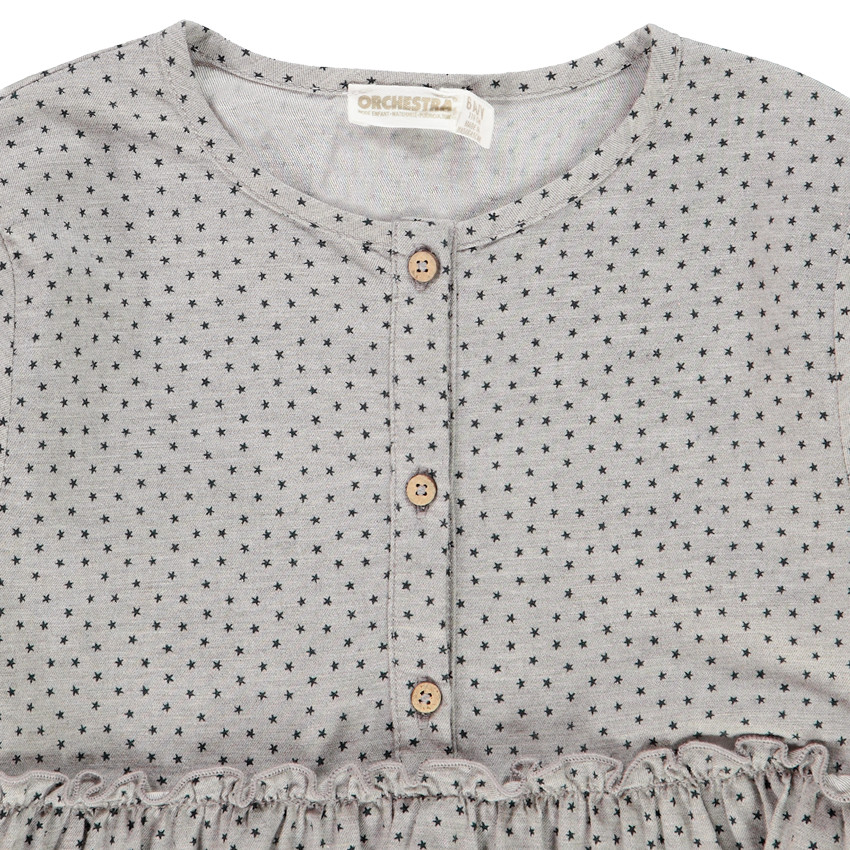 Túnica manga larga estampado estrellas all-over 