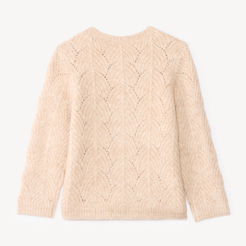Chaleco de bebé niña tricot con diseño de punto. 