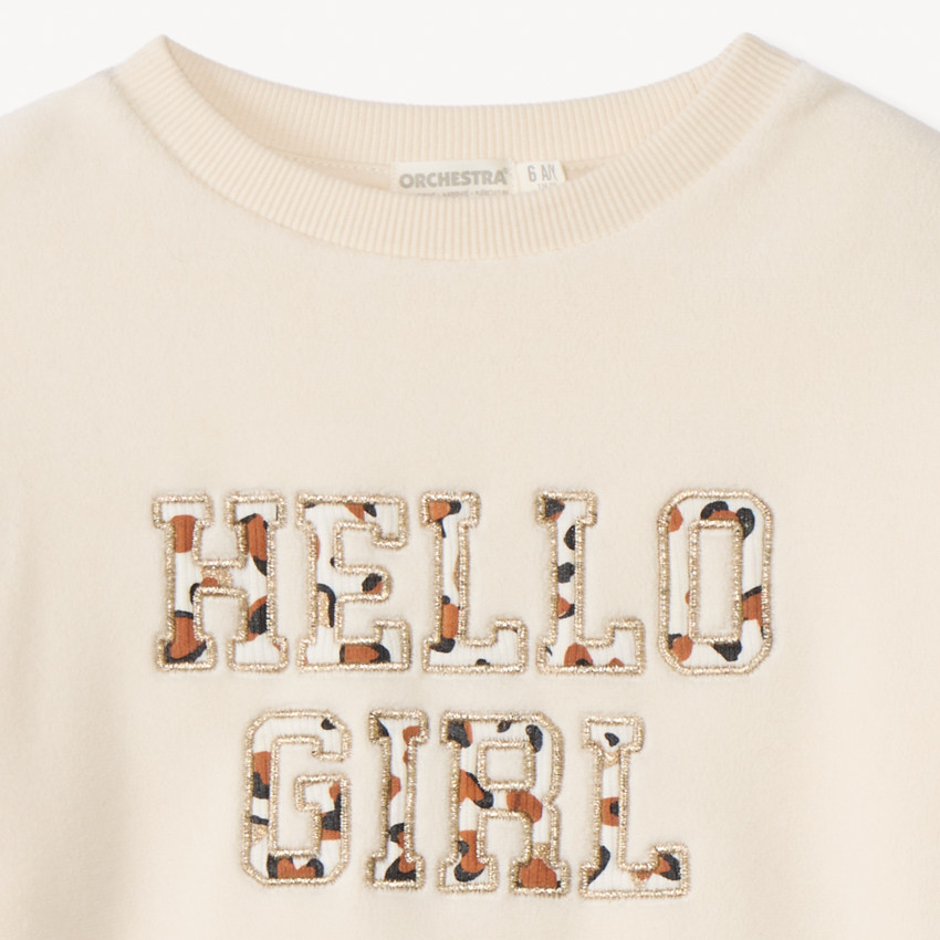 Sudadera polar oversize con parches moteados para niña 