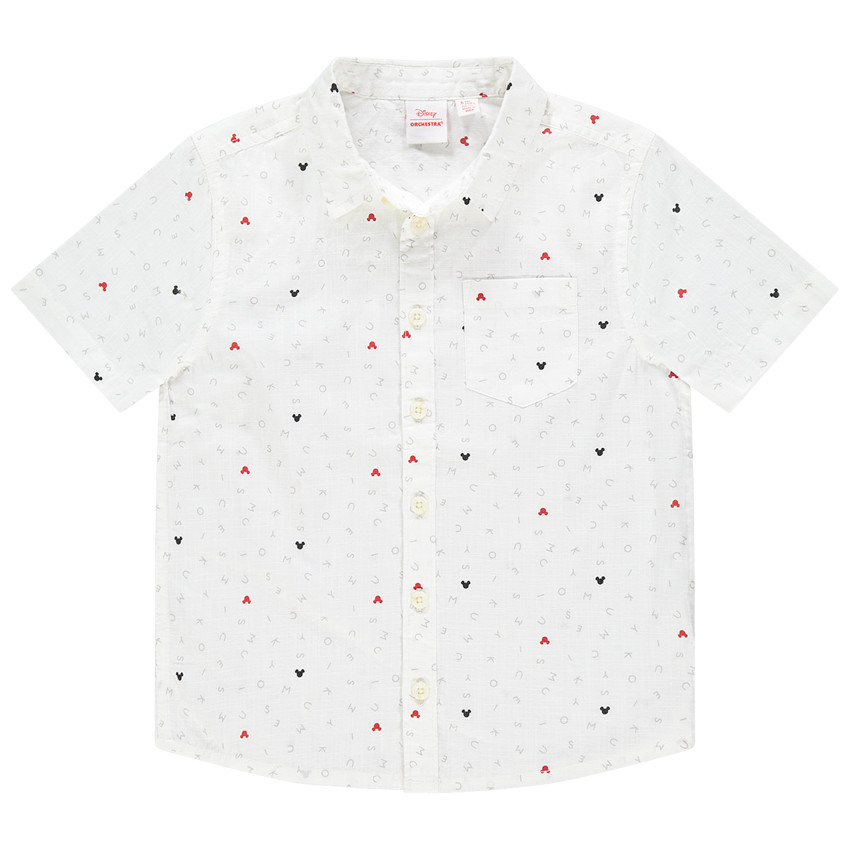 Chemise manches courtes à Mickey et lettres imprimés Disney 