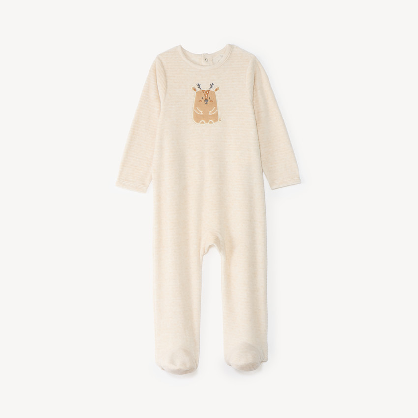 Pijama de felpa para bebé niño con estampados de animales, con acabados diferentes según la edad 