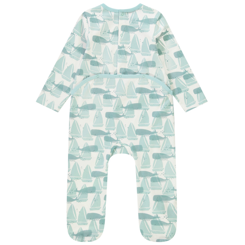 Lote de 2 peleles de punto estampado ballenas para bebé niño 