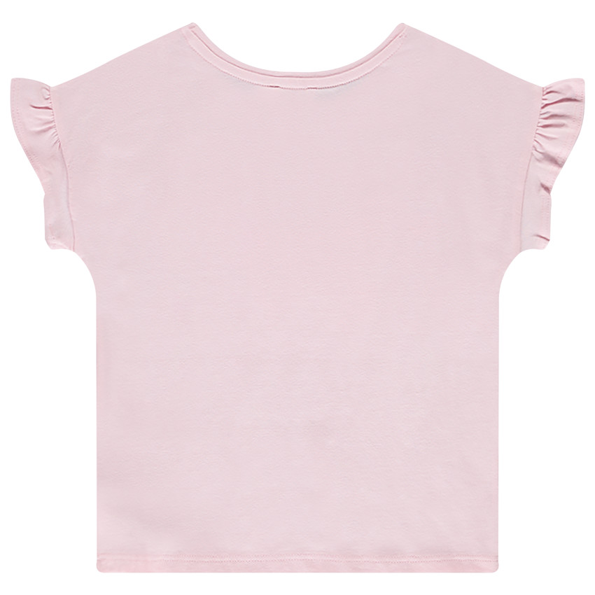 Camiseta de manga corta con motivo de mariposa en lentejuelas para niña 