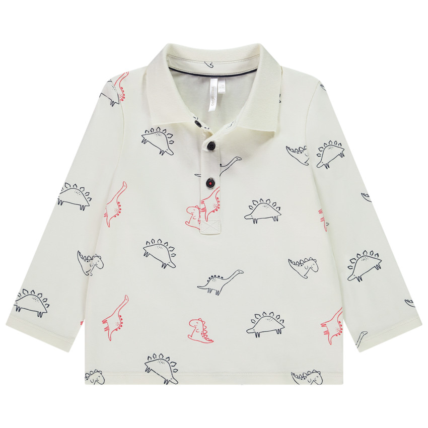 Polo de manga larga estampado de dinosaurios para bebé niño 