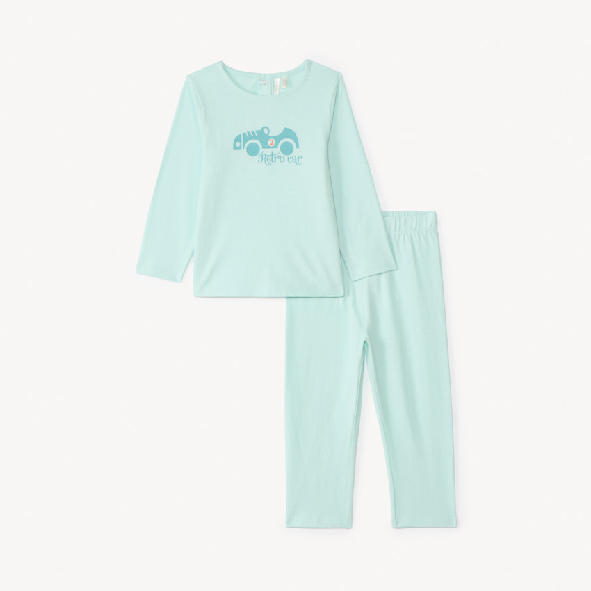 Conjunto de pijama largo de jersey estampado para bebé niño 