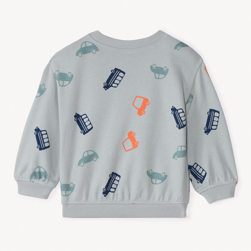 Sudadera de felpa oversize con estampado de vehículos para bebé niño 