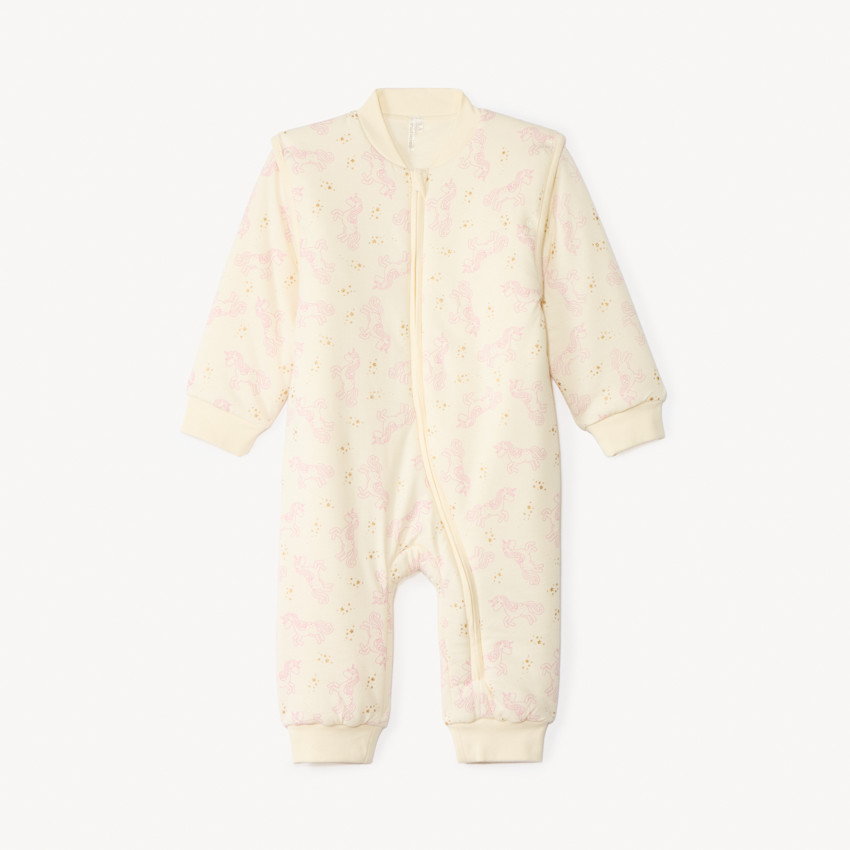 Pijama protector estampado con mangas desmontables para bebé niña 