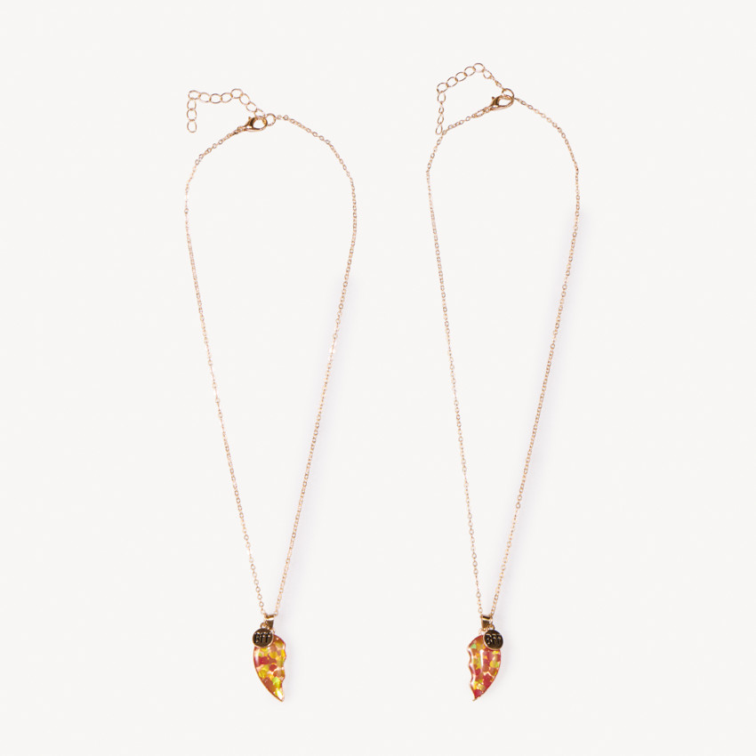Conjunto de 2 collares de amistad de medio corazón para niña 