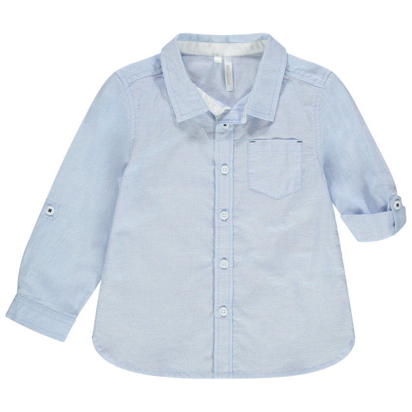 Camisa lisa de manga larga con bolsillo  Additional Camisa lisa de manga larga con bolsillo