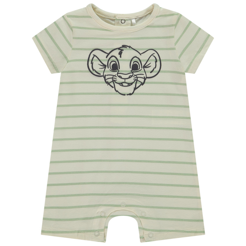Combishort a rayas con estampado de goma Simba Disney para bebé niño 