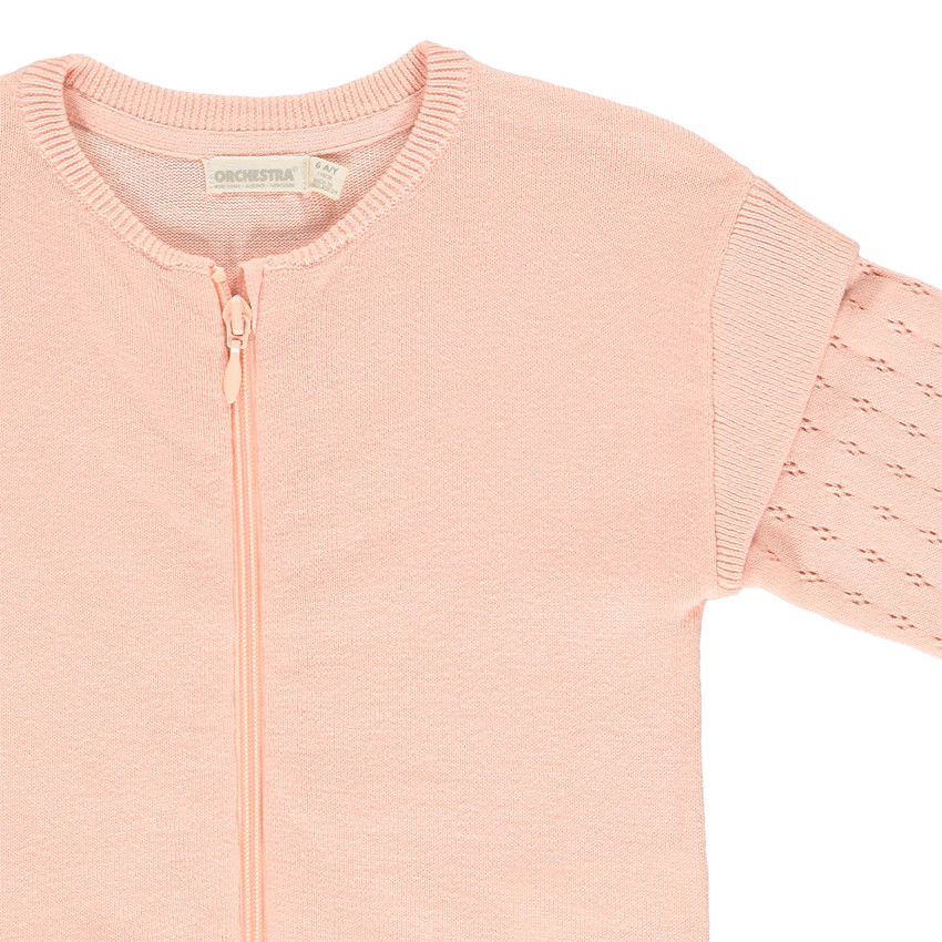 Chaqueta de punto detalles calados 