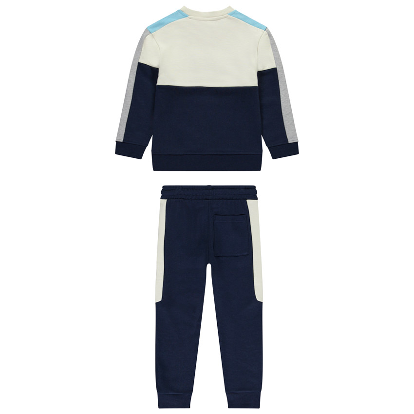 Conjunto de jogging de felpa efecto color block para niño 