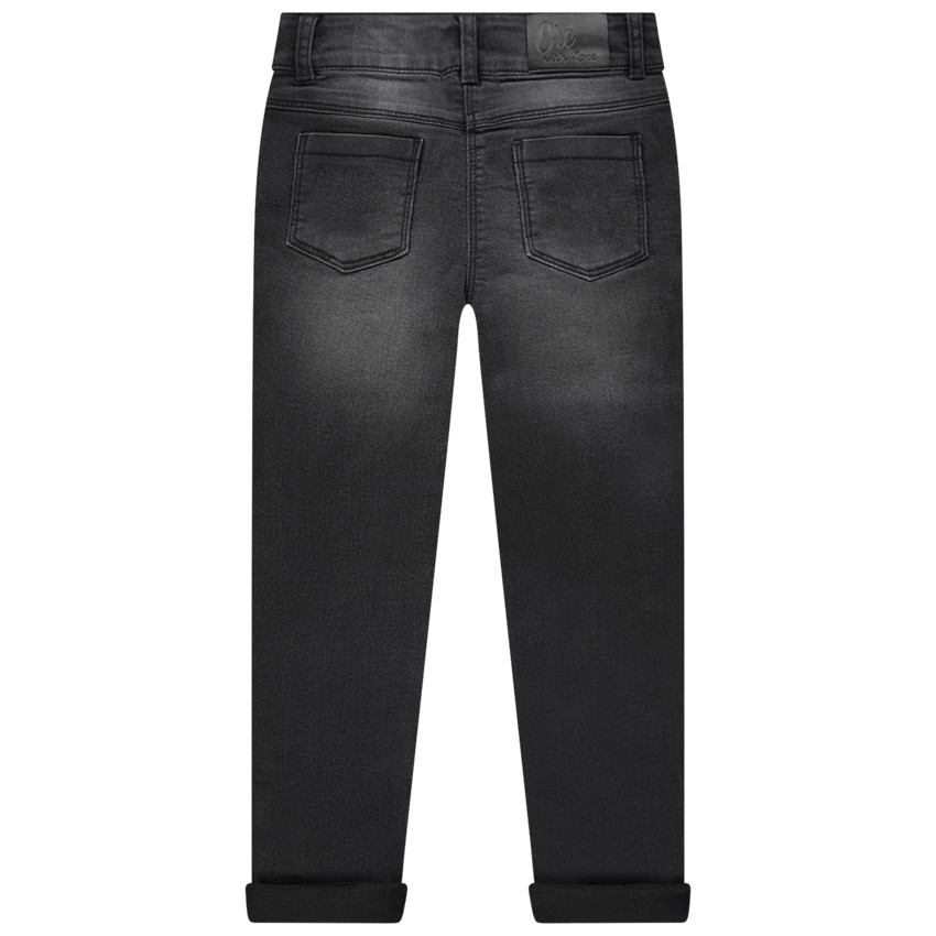 Jeans slim efecto desgastado perlas 