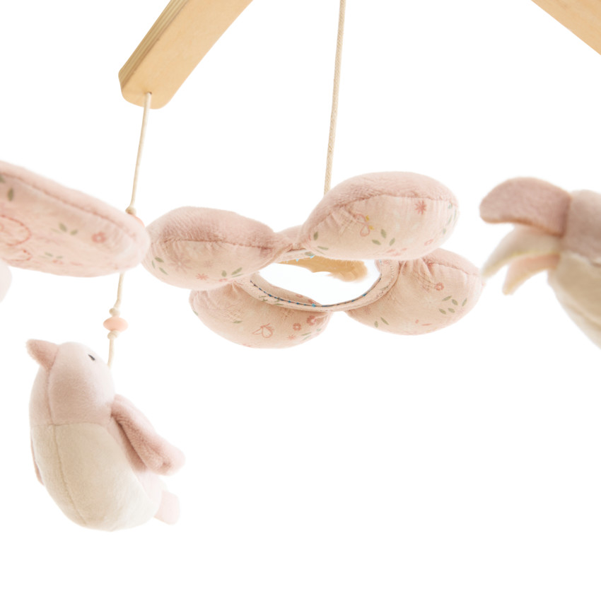 Móvil musical Promenade Bucolique rosa 