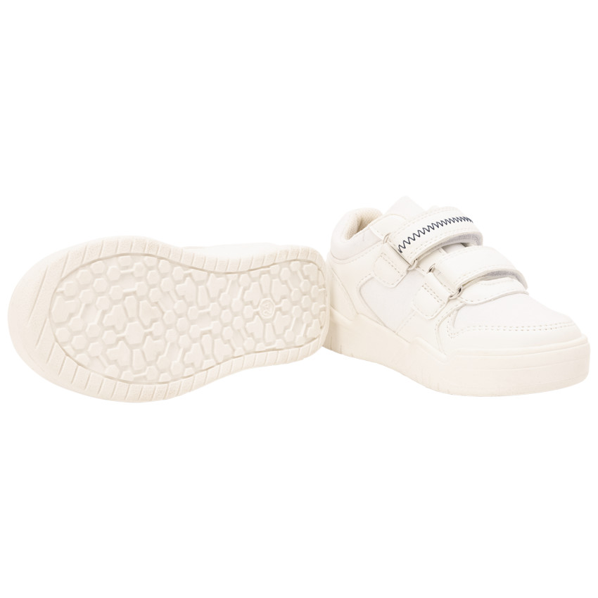 Zapatillas deportivas blancas con doble velcro para niño 