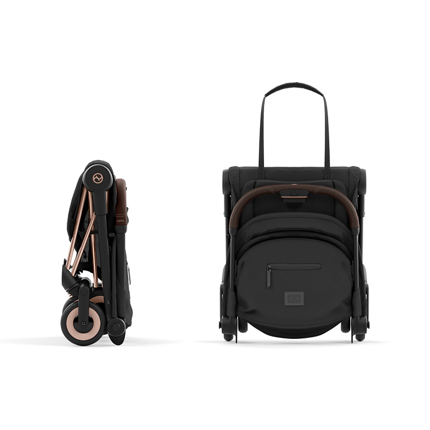 Silla de paseo ultracompacta Coya chasis rose gold color sepia black 
