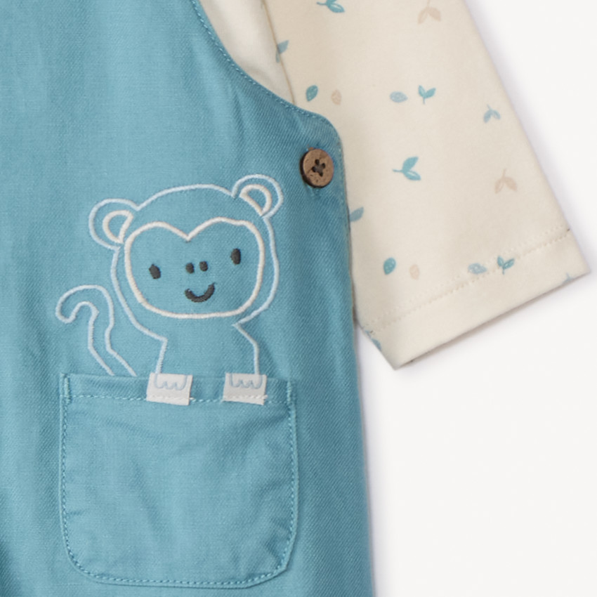 Conjunto de peto liso y camiseta fantasía para bebé niño 