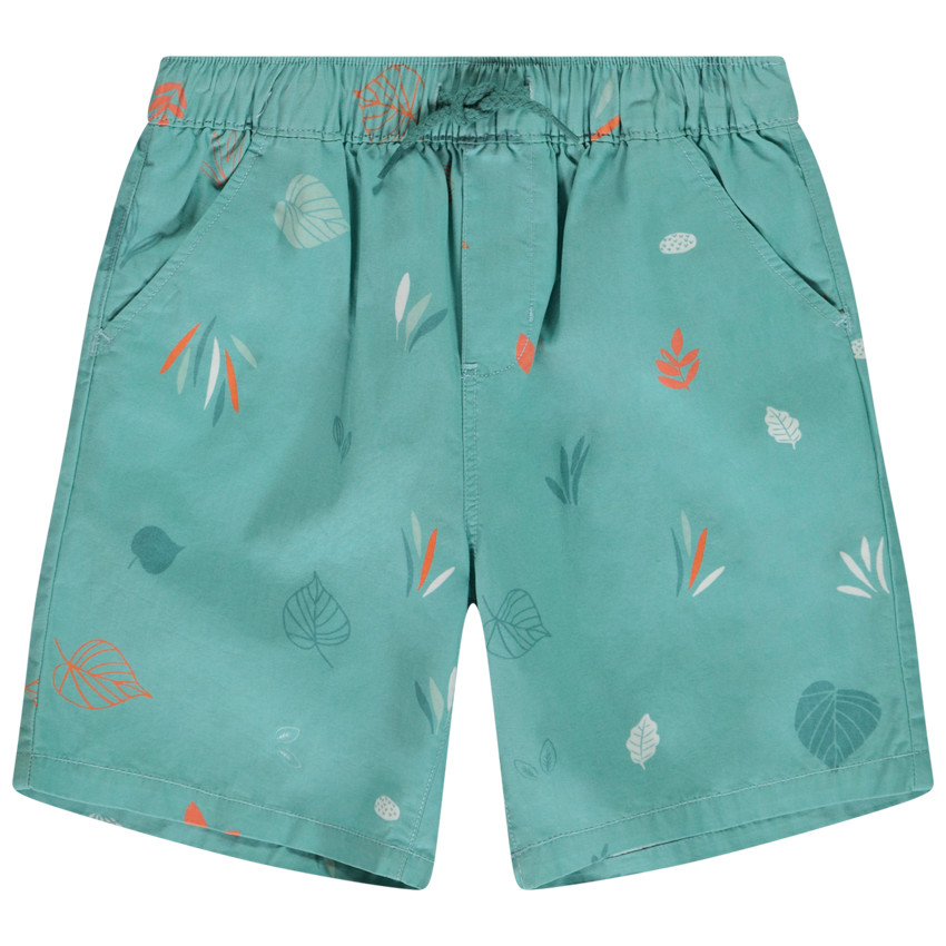 Bermudas estampadas de fantasía con hojas para niño 