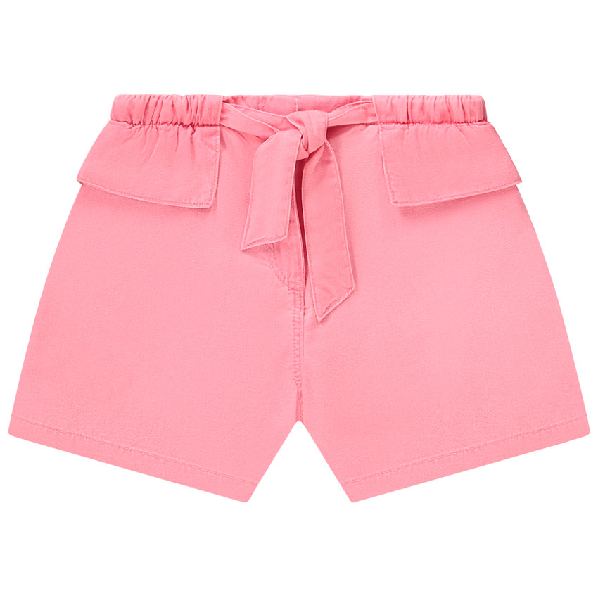 Short de lyocell con cintura elástica y cinturón para anudar para niña 