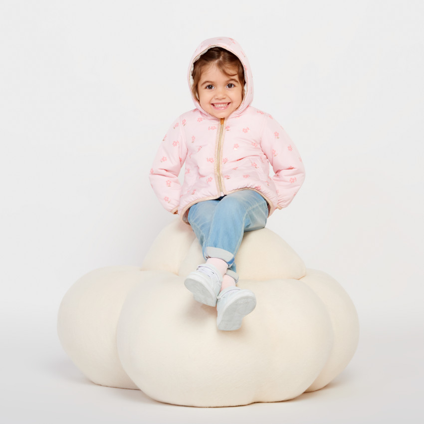 Cortavientos impermeable con estampado de flores para bebé niña 