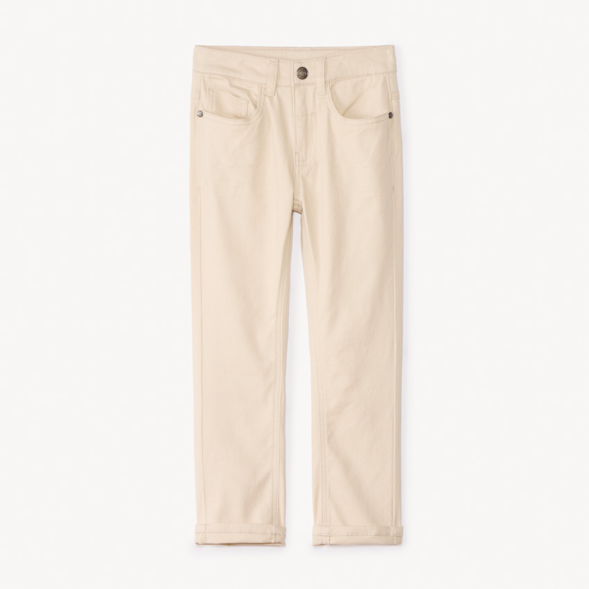 Pantalón slim liso efecto arrugado para niño 