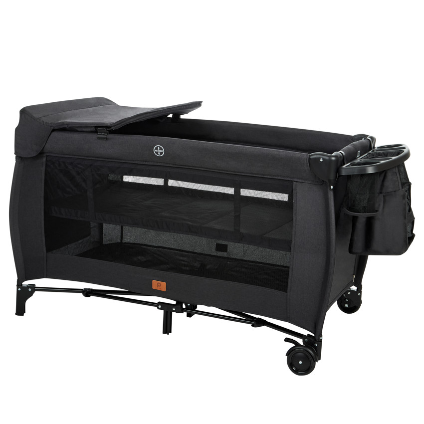 Cuna de viaje con accesorios Top All In negro 
