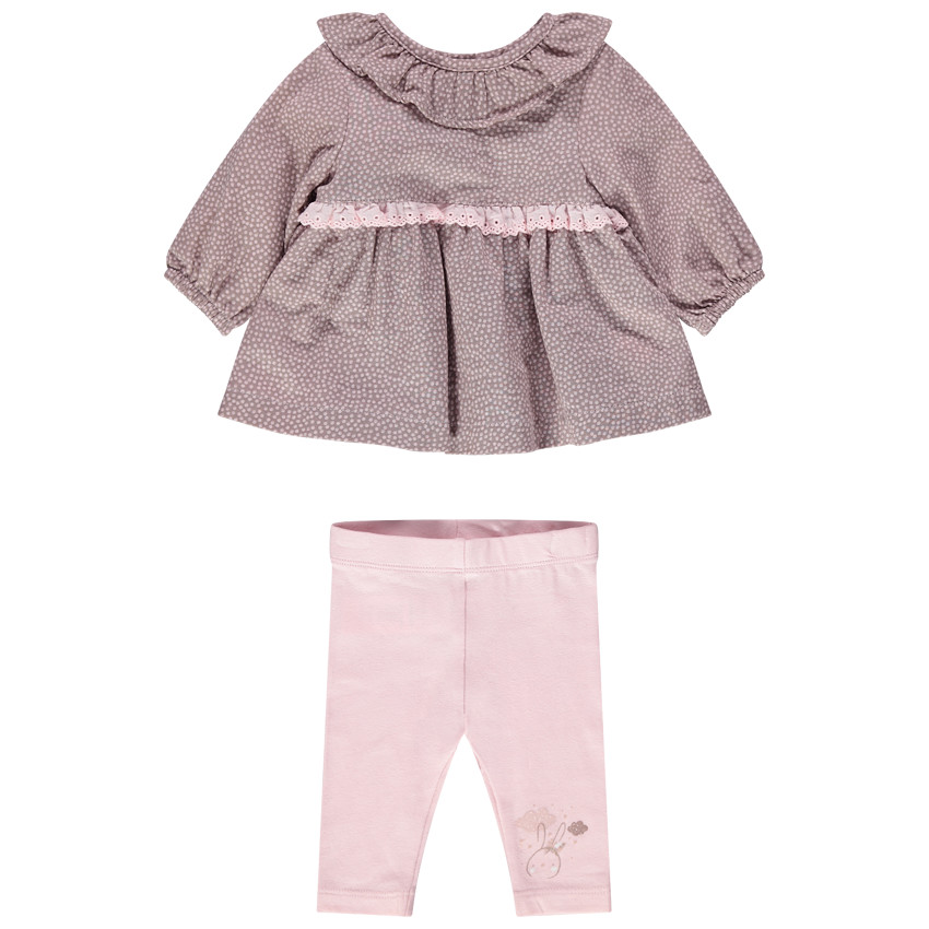 Conjunto de túnica estampada y leggings de punto 