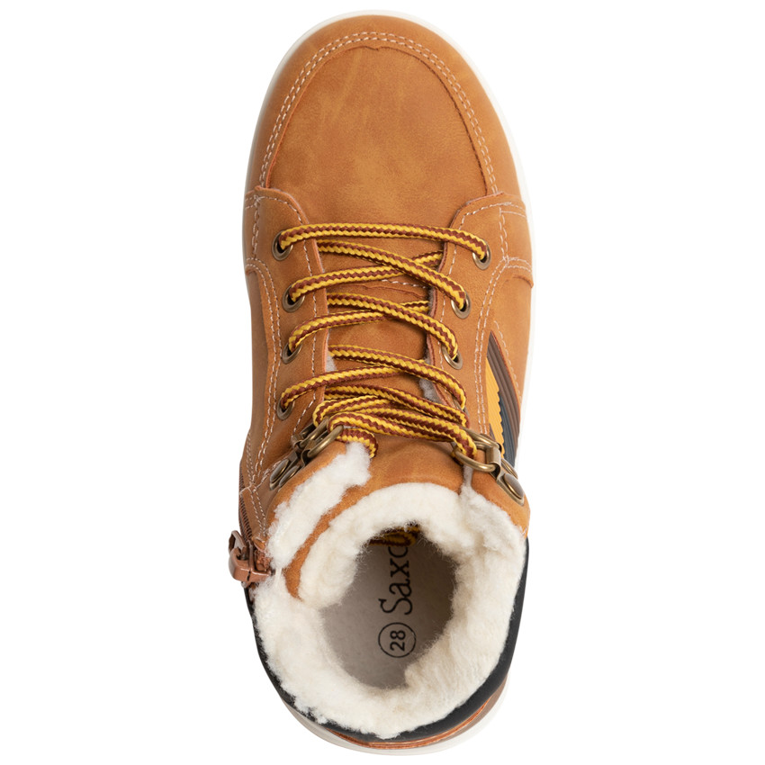 Botines camel con forro cálido para niño 