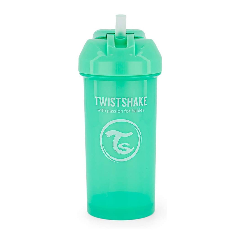 Vaso con pajita 360ml 6m+ - Verde pastel 