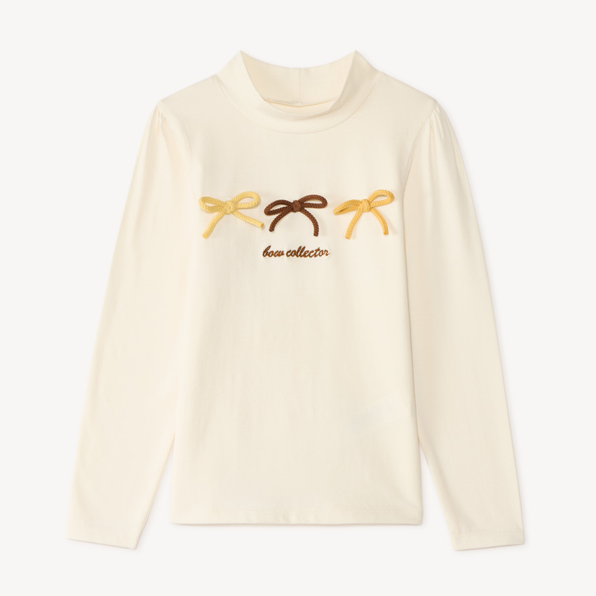Top de cuello alto para niña con nudos de cuerda 