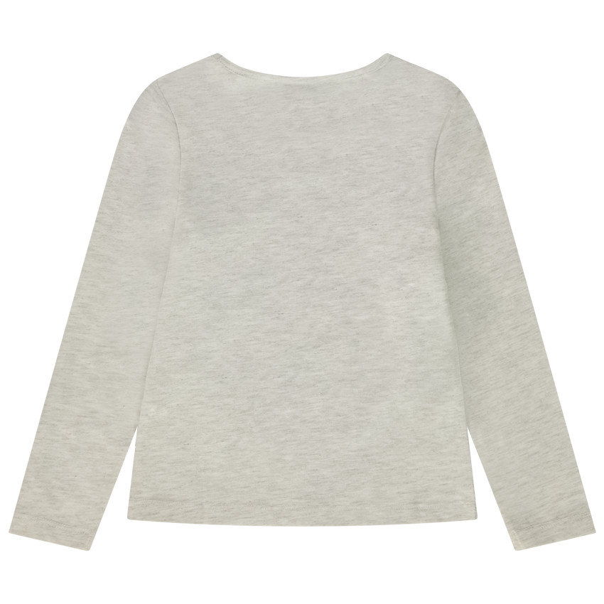 Camiseta de manga larga con estampado fantasía brillante para niña 
