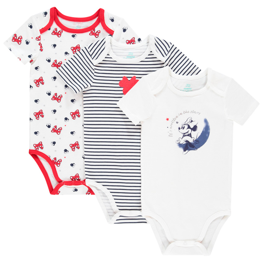 Pack de 3 bodies de manga corta Minnie Disney 