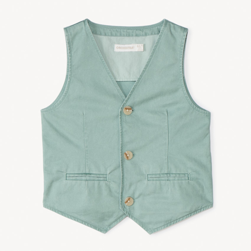 Chaleco de servidor de tela lisa para niño 