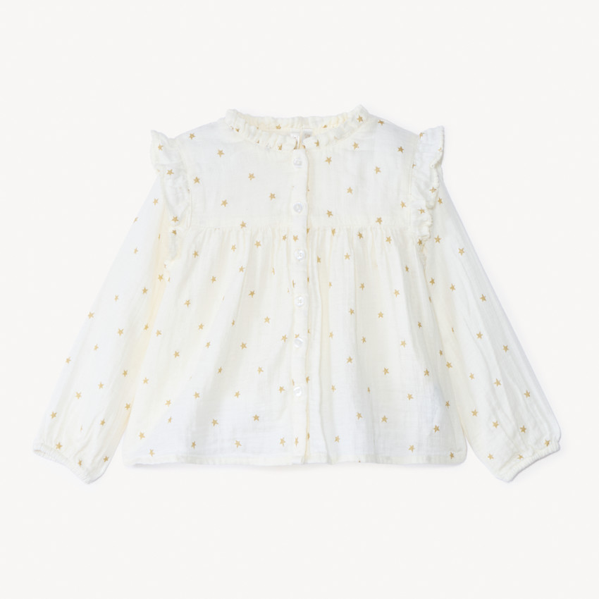 Túnica de manga larga con estampado de estrellas con purpurina para bebé niña 