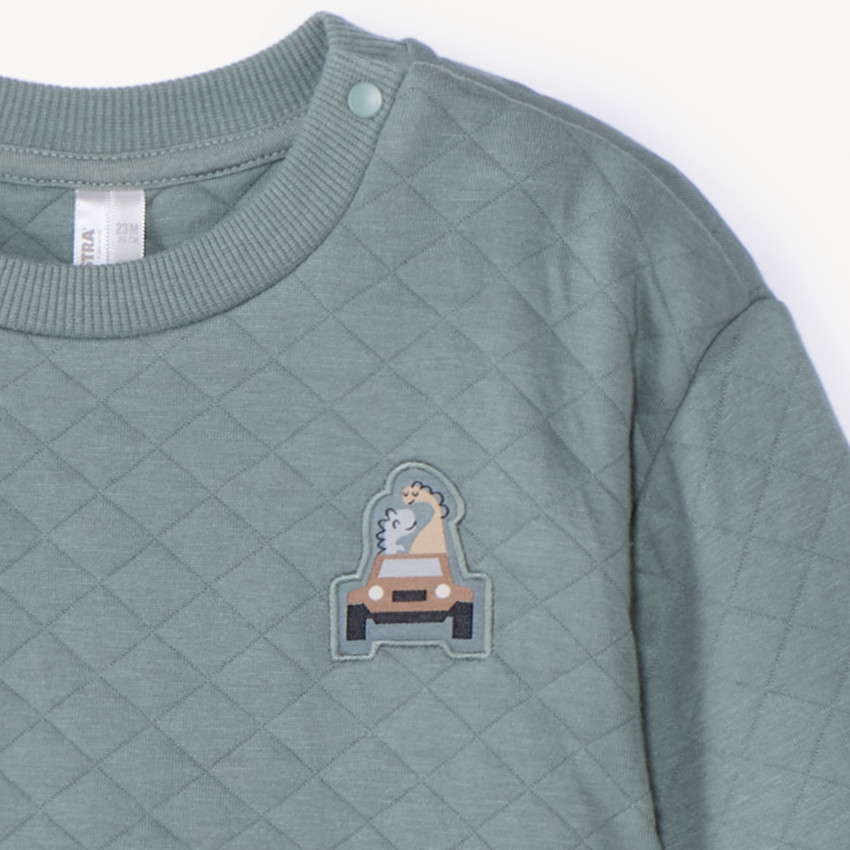 Conjunto de chándal acolchado liso para bebé niño 