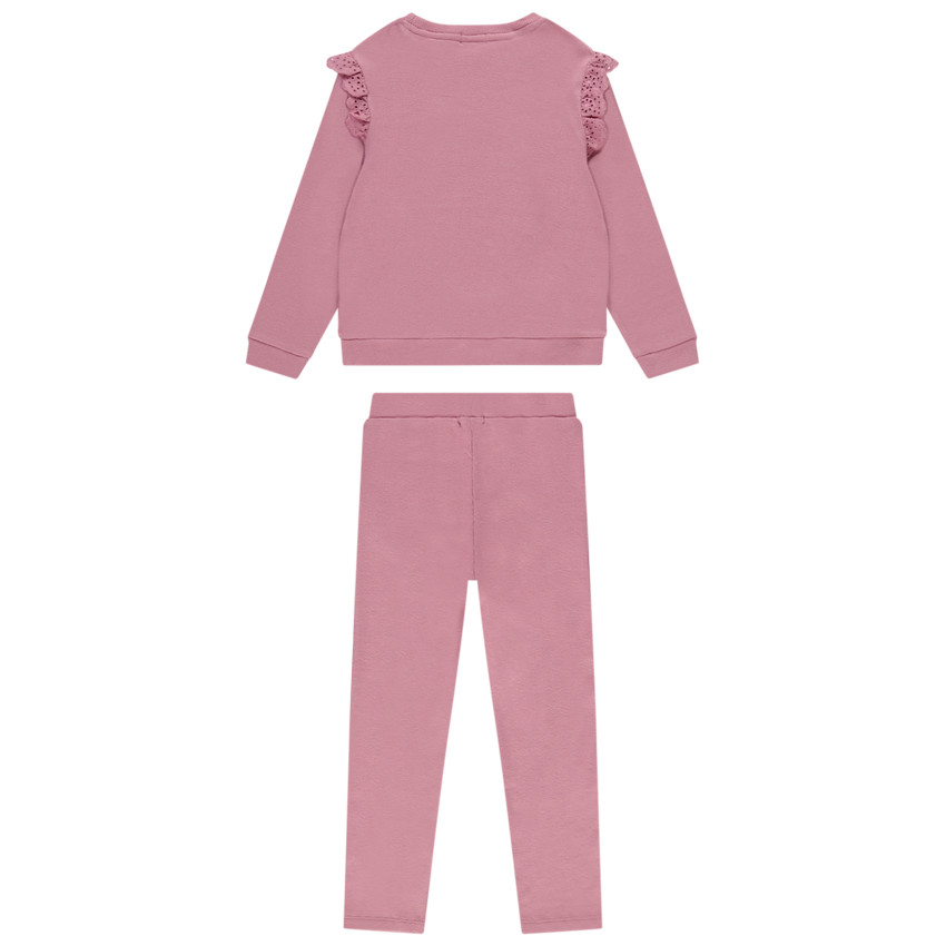 Conjunto de chándal liso de punto cortado y cosido para niña  Additional Conjunto de chándal liso de punto cortado y cosido para niña