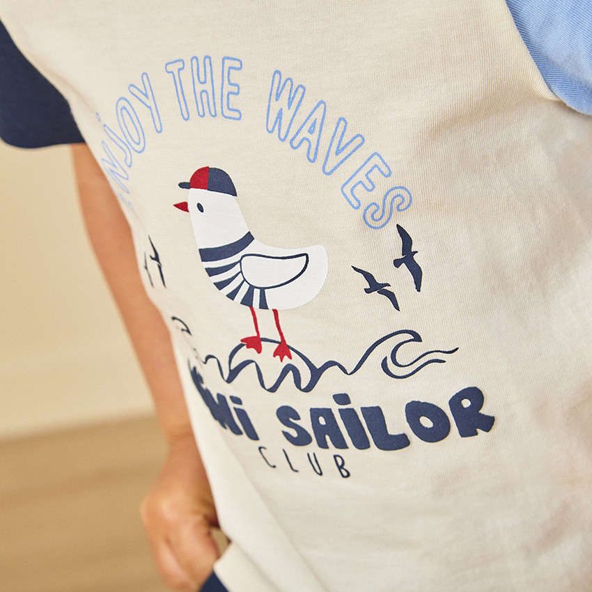 Conjunto 2 piezas efecto color block para bebé niño 