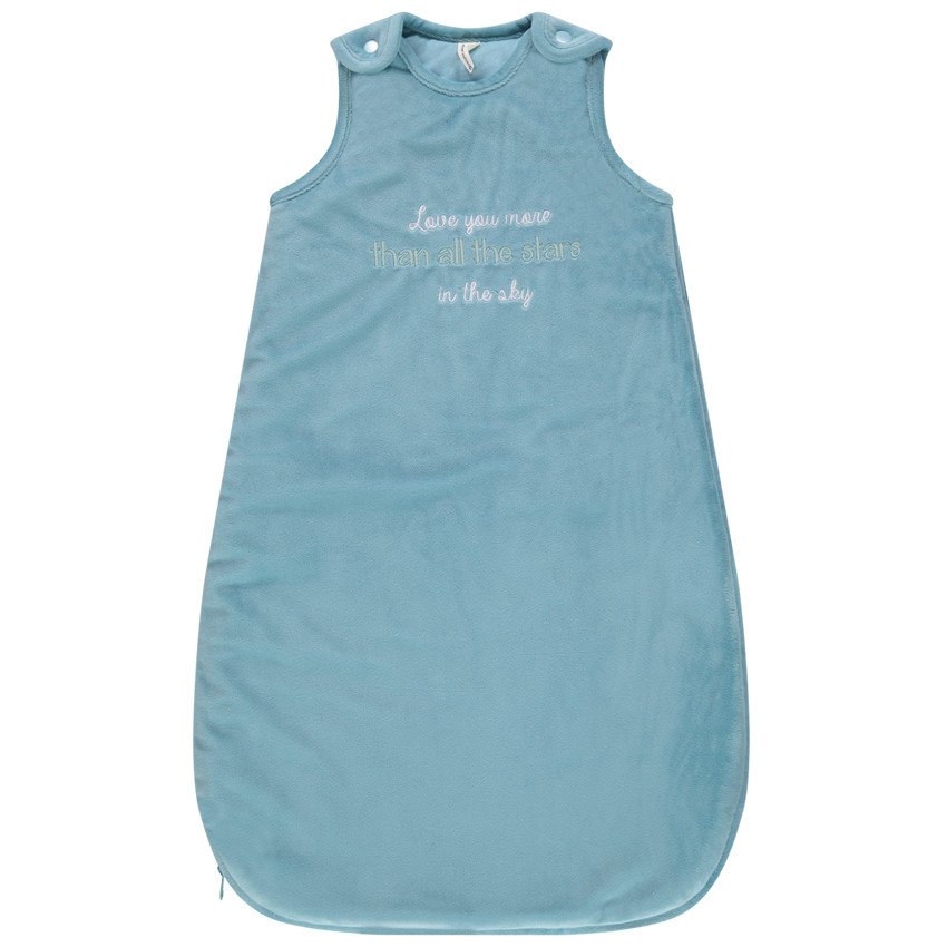 Saco de dormir sin mangas  de terciopelo y mensaje bordado 