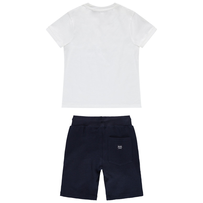 Conjunto con camiseta con estampado de velero y bermudas  de efecto otomano  Additional Conjunto con camiseta con estampado de velero y bermudas  de efecto otomano